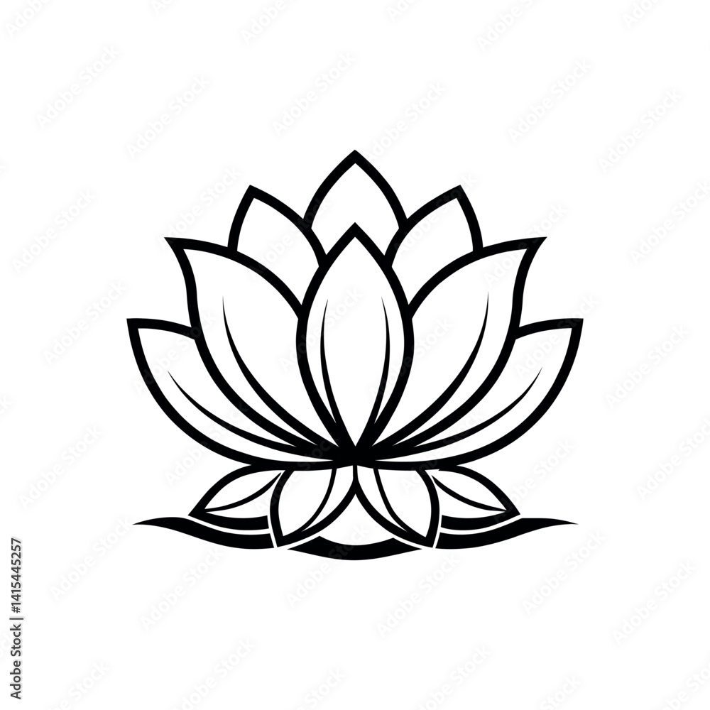 custom made wallpaper toronto digitalLotus flower silhouette logo vector line art logo design