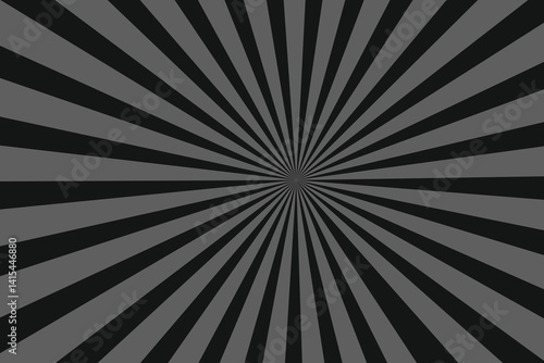 Sun ray light. Sun rays background. Radial burst. Sunburst black pattern isolated on white background. Beams line. Radiate sunlight. Comic effect texture. Retro pop art stripe. 