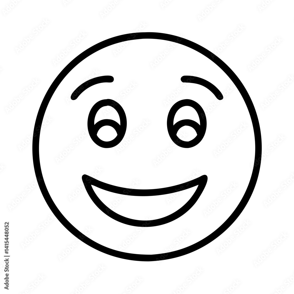 Fototapeta premium Download free outline smiling face emoji vector illustration graphic for your design needs now