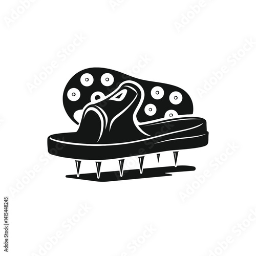 Epoxy spiky shoes for concrete flooring. 