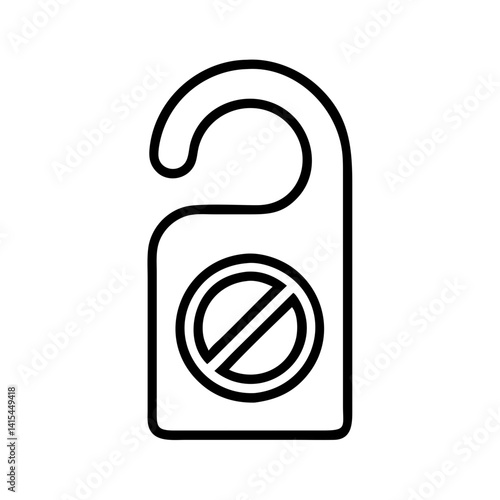 Do not disturb sign vector graphic for hotel room privacy outline icon illustration design