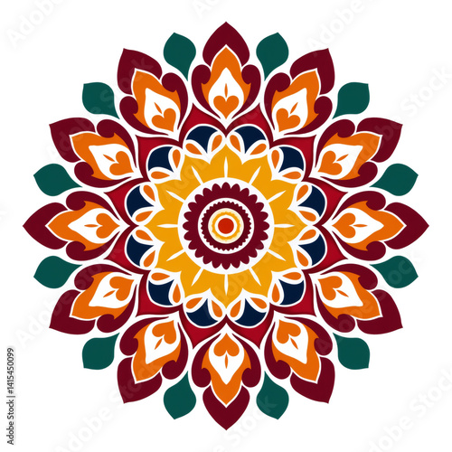 simple beautiful deepawali motif mandala design vector illustration transparent background isolated