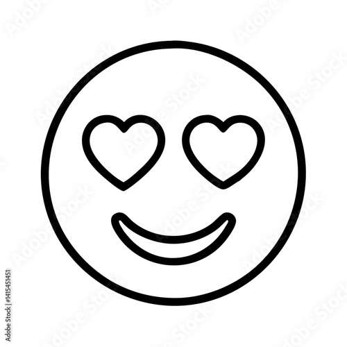 Love heart eyes emoji vector illustration for social media and cute expression design graphic icon