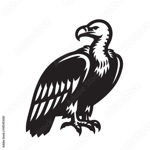 vulture silhouette vector illustration on white background