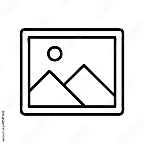 Landscape mountain scene in frame vector illustration scenery nature travel design graphic art