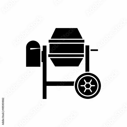 creative details Concrete Mixer Icon Vector Illustration