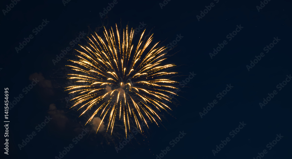 Stunning Golden Fireworks Display at Night Stunning Golden Fireworks Display at Night