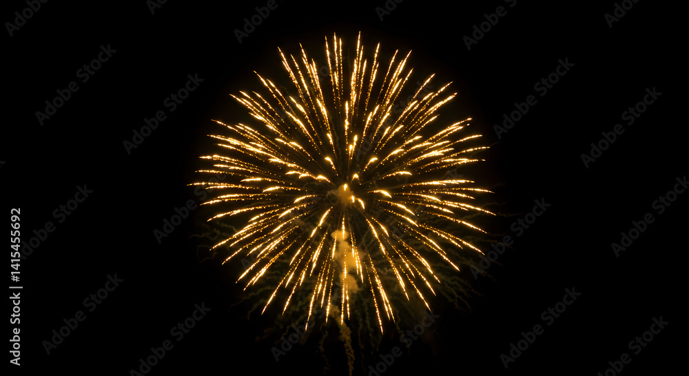 Gold Fireworks Display Night Sky Celebration Image Gold Fireworks Display Night Sky Celebration Image