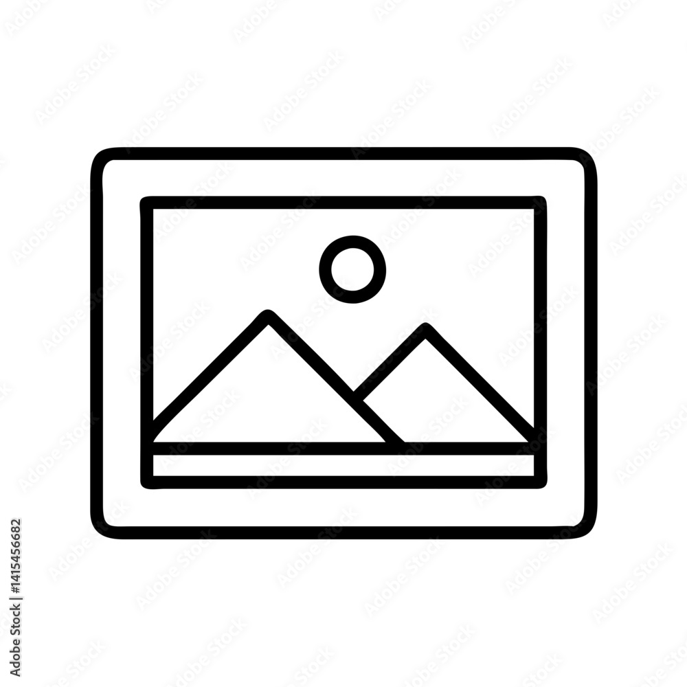 Mountain landscape photo frame vector illustration for adventure travel and nature photography design Mountain landscape photo frame vector illustration for adventure travel and nature photography design