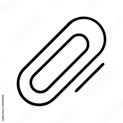 Paper clip icon vector illustration, office supply and stationery item for document organization