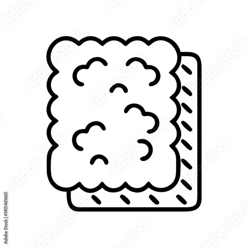 Delicious marshmallow square treat icon vector illustration for dessert and snack designs