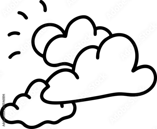 Cloud doodles create whimsical atmosphere for children to enjoy and imagine
