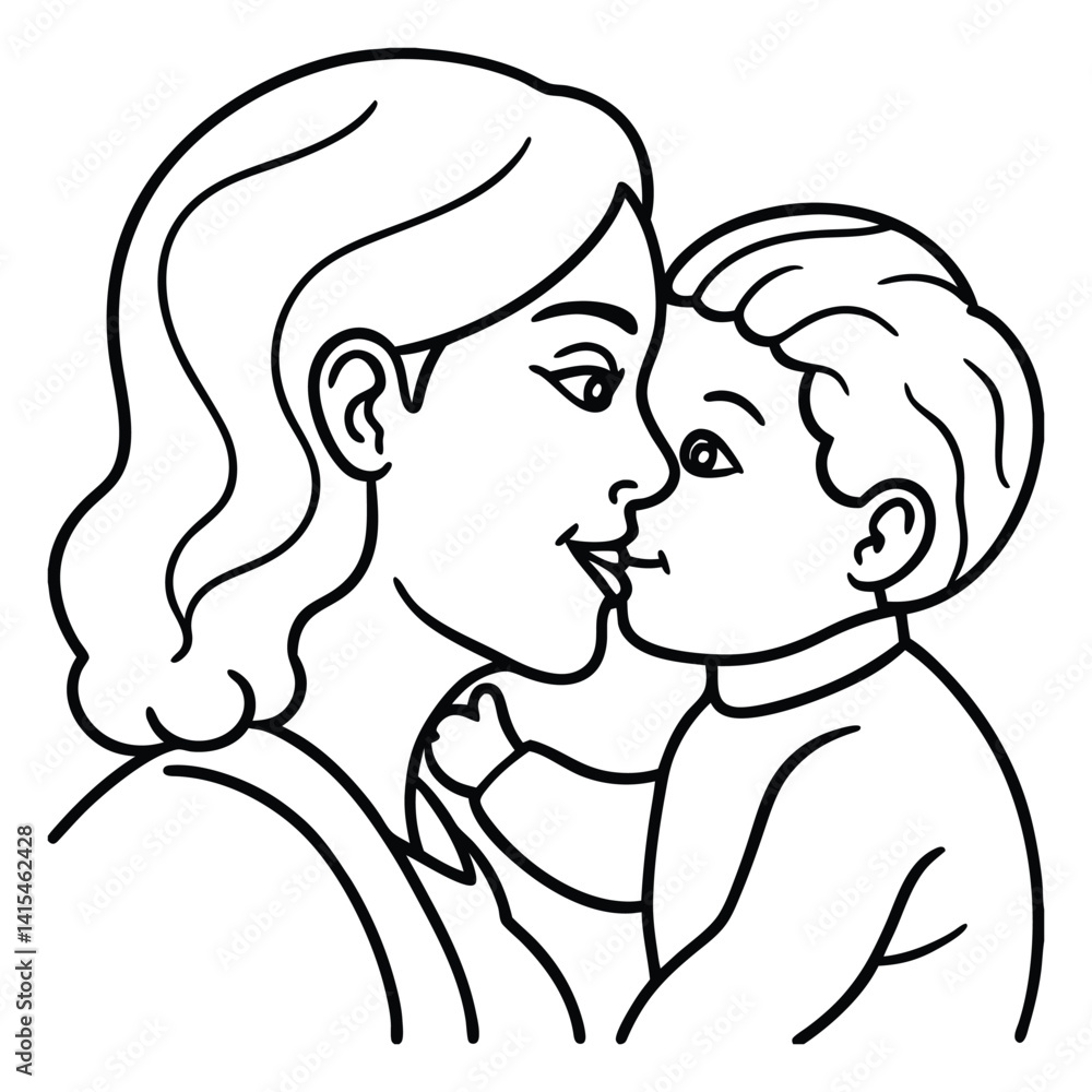 Mother and Child Sharing a Loving Moment with Tender Embrace Mother and Child Sharing a Loving Moment with Tender Embrace