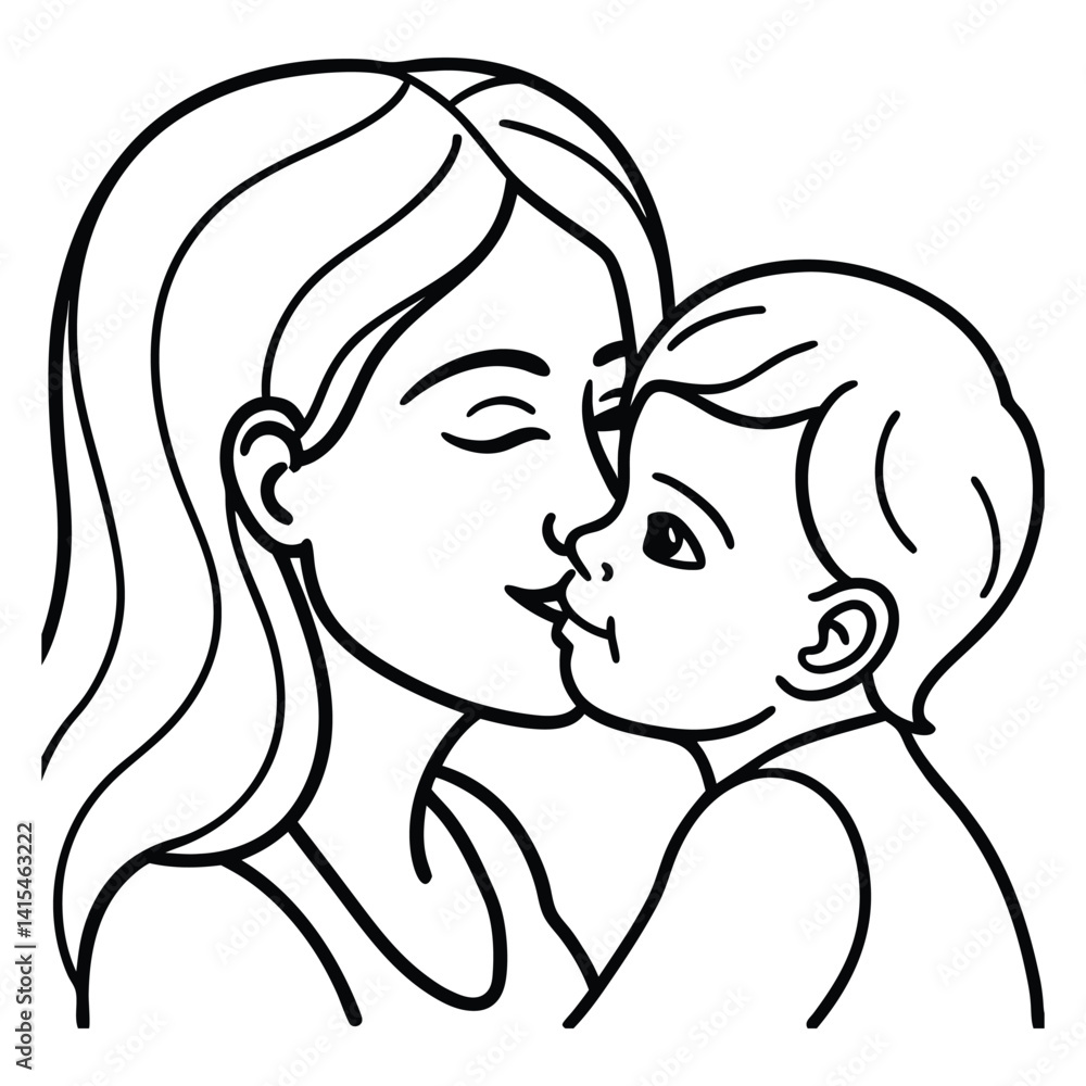 Mother and Child Sharing a Loving Moment with Tender Embrace Mother and Child Sharing a Loving Moment with Tender Embrace