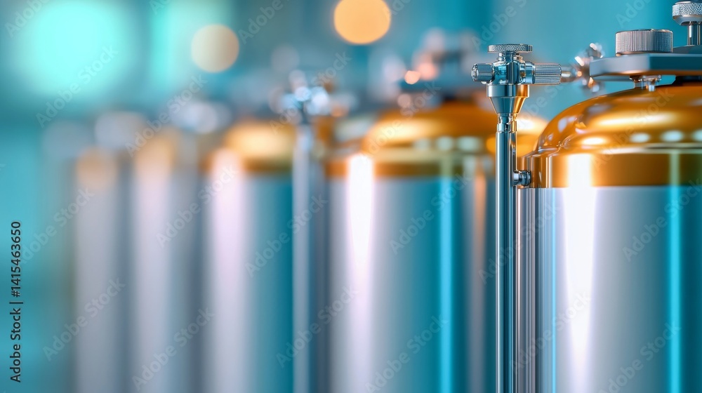 High-Tech Water Filtration System Featuring Polished Metallic Tanks in a Modern Industrial Environment High-Tech Water Filtration System Featuring Polished Metallic Tanks in a Modern Industrial Environment