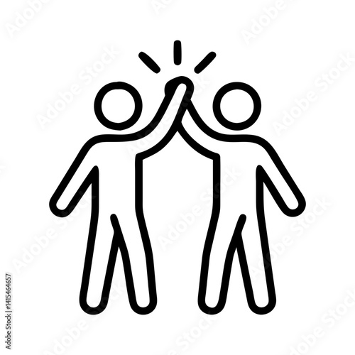 High five teamwork collaboration partnership success agreement achievement vector icon graphic design