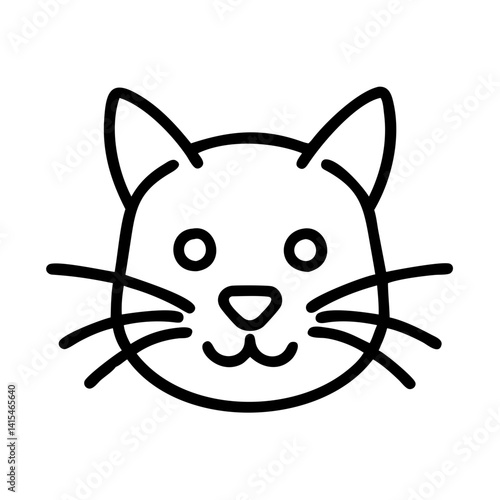 Cute cat face drawing vector illustration for pet lovers and animal themed designs icon
