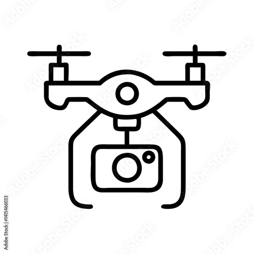 Drone with camera icon vector illustration for aerial photography and videography service design