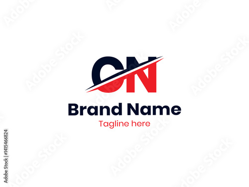 Free Download Vector CN logo design is divided by a line creative, unique, modern CN black and red color initial-based icon logo. - GFXLoad
