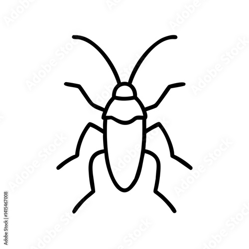 Cockroach icon in minimal black line style on white background