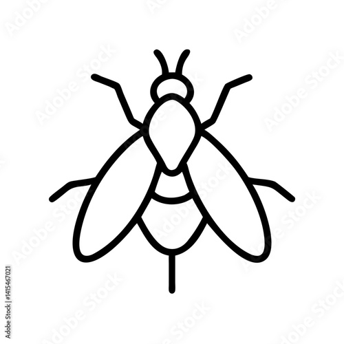 Fly icon in minimal black line style on white background