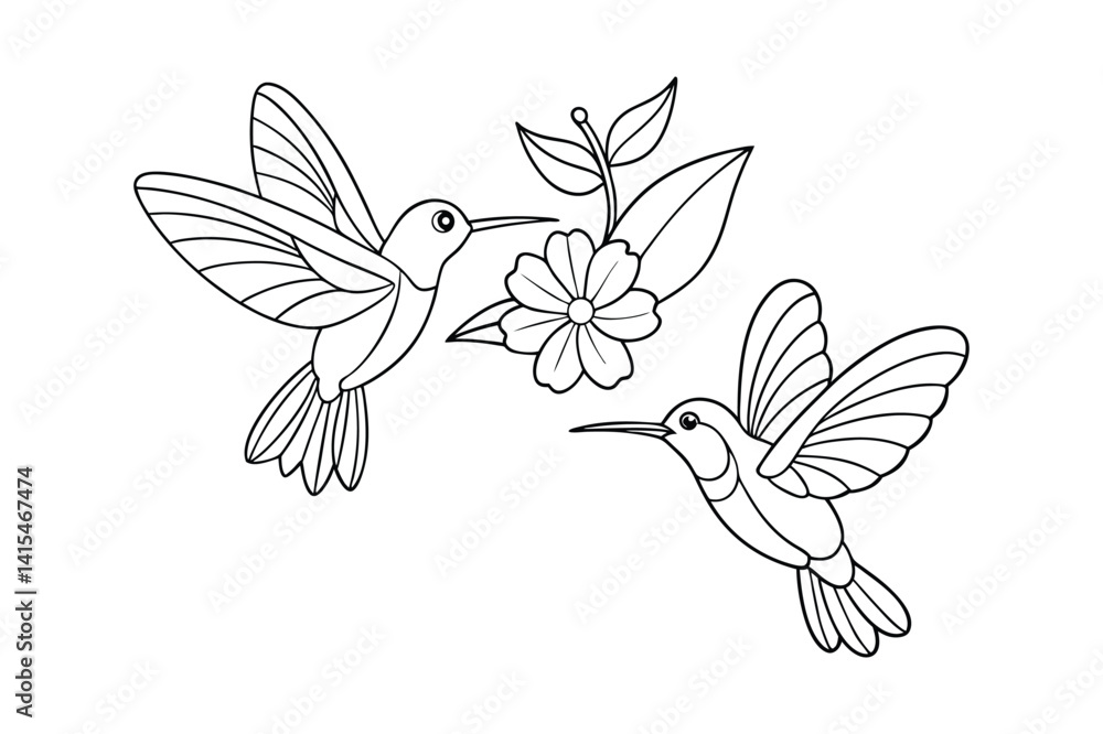 Obraz premium hummingbird and flower