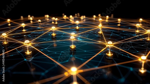 Blockchain Network Visualized as Interconnected Digital Web of Real Time Transactions