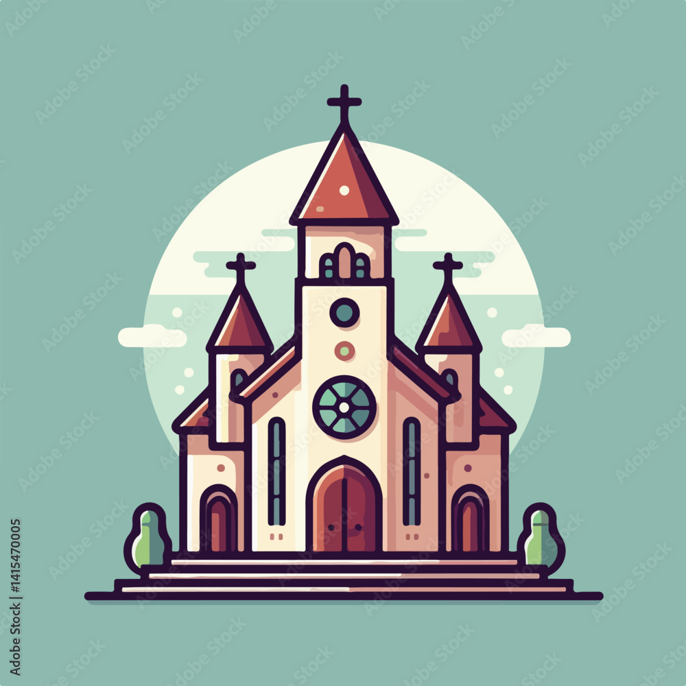 Fototapeta premium beautiful church vector image