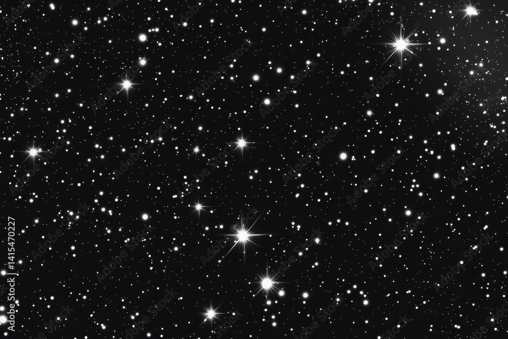 Obraz premium Starry Night Sky with Blue Galaxy and Bright Stars