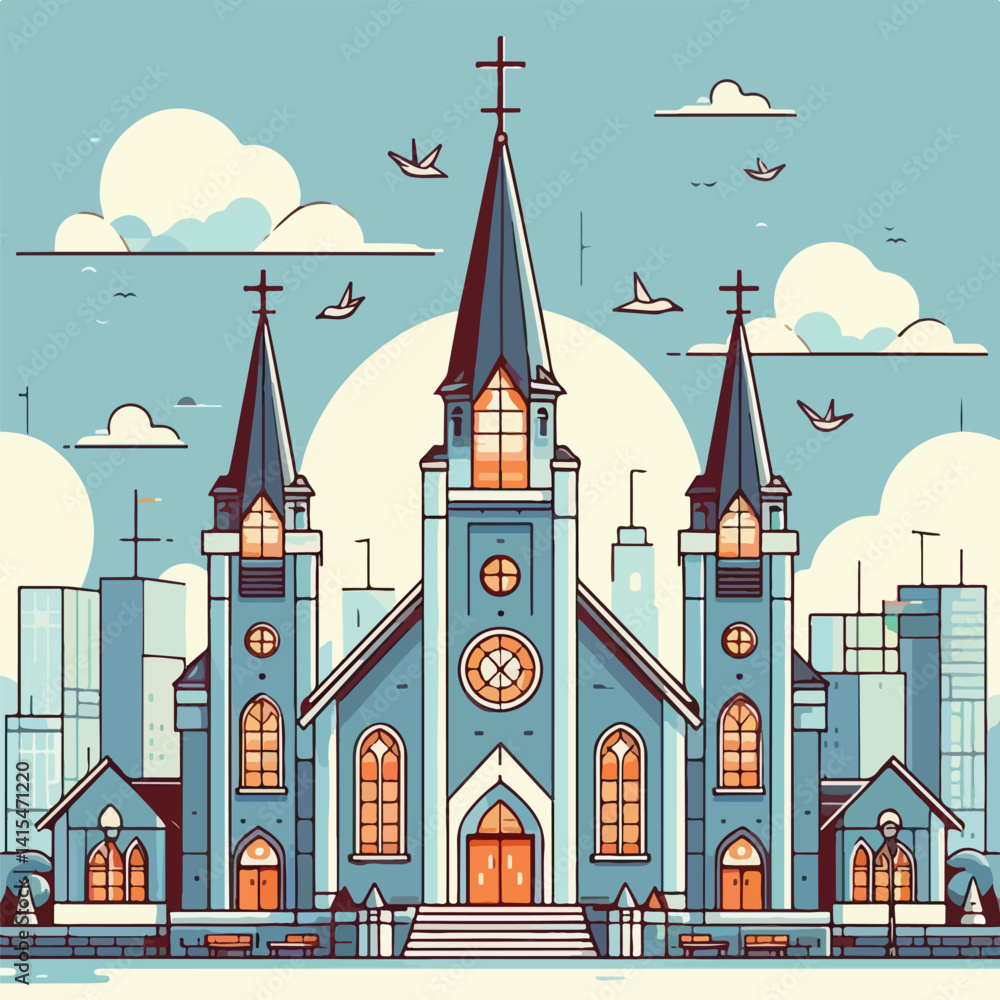 Fototapeta premium beautiful church vector image