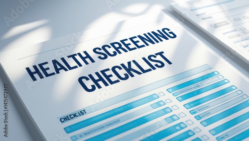 Health Screening Checklist Form - Medical Examination Record