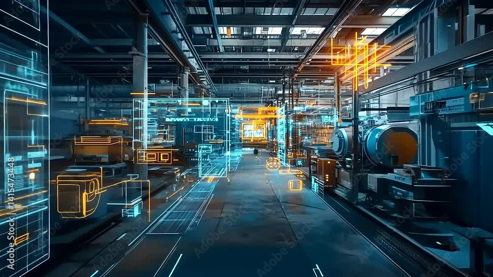 Advanced Factory Digitalization with Augmented Reality Visualizations Concept Advanced Factory Digitalization with Augmented Reality Visualizations Concept