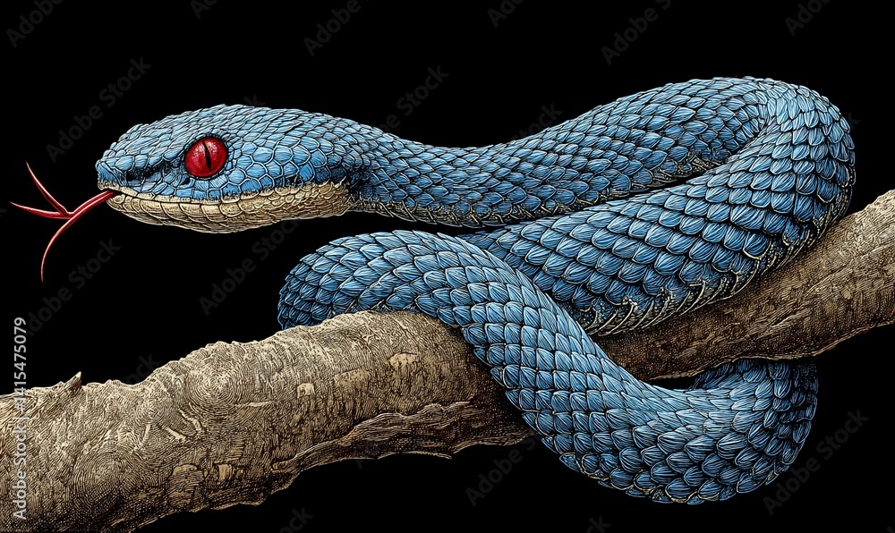 Fototapeta premium Venomous snake on branch