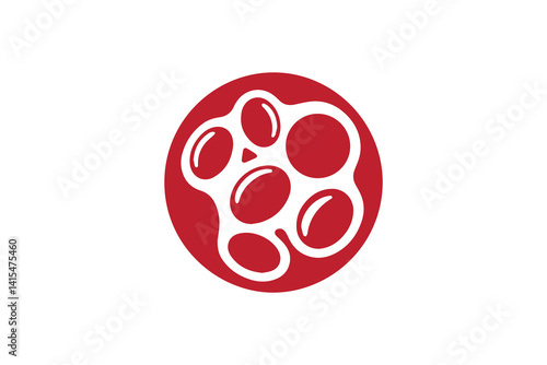Blood cell vector silhouette isolated in white background 