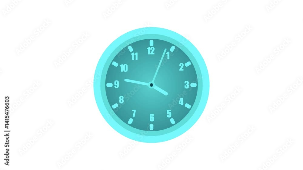 Minimalist Wall Clock Isolated Animation, Counting down simple clock animated Minimalist Wall Clock Isolated Animation, Counting down simple clock animated