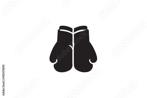 Boxing Gloves vector silhouette isolated in white background 