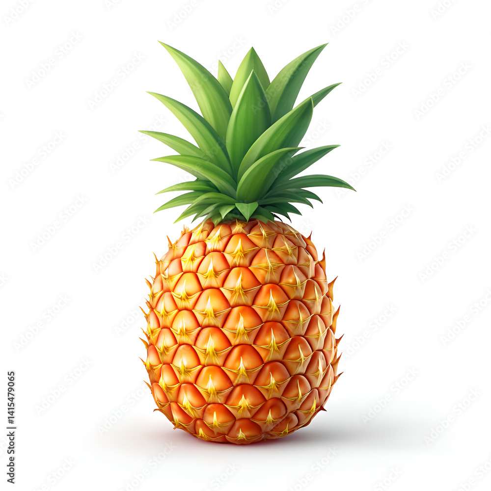 3D Pineapple Fruit Icon Isolated on Transparent Background – Realistic Tropical Illustration 3D Pineapple Fruit Icon Isolated on Transparent Background – Realistic Tropical Illustration
