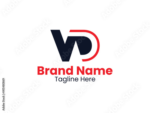 Red and  Black color WC logo, Letter WC, CW letter logo design. Initial letter CW uppercase monogram logo.
