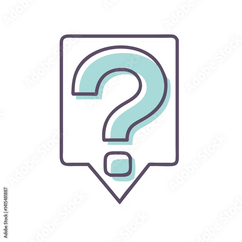 Question Mark Icon in Simple Line Art Style  