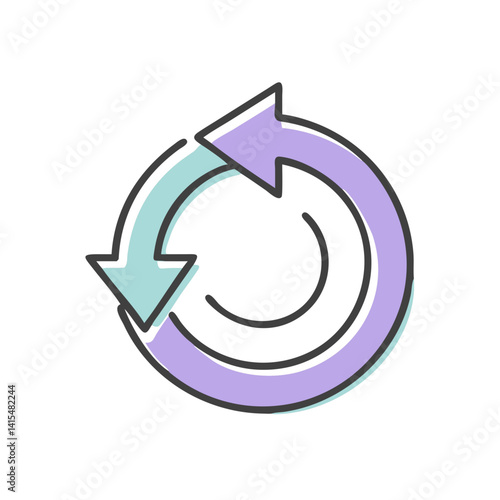 Free Download Reset icon with circular arrows in pastel colors   - GFXLoad