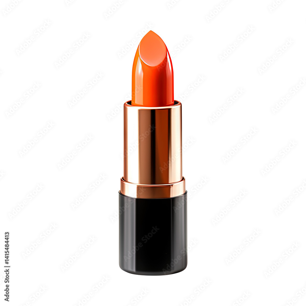 orange lipstick isolated on transparent white background, clipping path