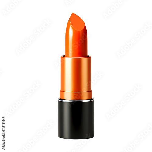 orange lipstick isolated on transparent white background, clipping path