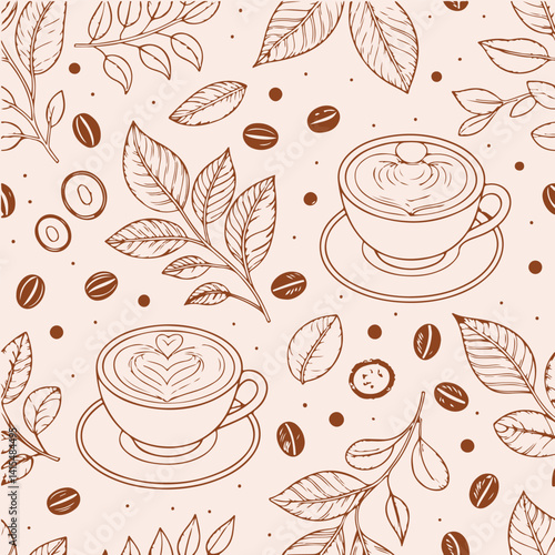 seamless pattern with coffee beans