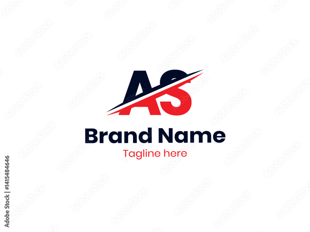 Vector AS logo design is divided by a line. Initial letter AS monogram logo. Black and red SA letter. SA letter logo design. Vector AS logo design is divided by a line. Initial letter AS monogram logo. Black and red SA letter. SA letter logo design.