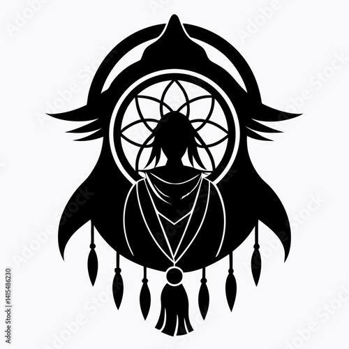 Dream Weaver vector silhouette black design white background