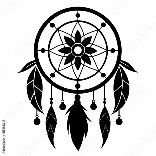 Dream Weaver vector silhouette black design white background