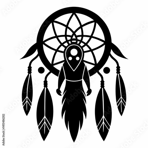 Dream Weaver vector silhouette black design white background