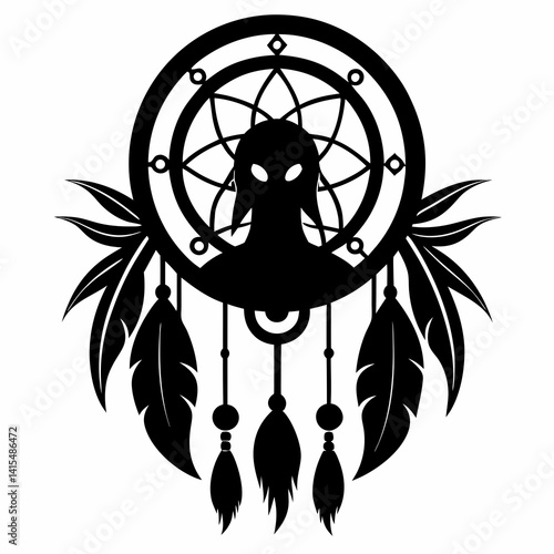 Dream Weaver vector silhouette black design white background