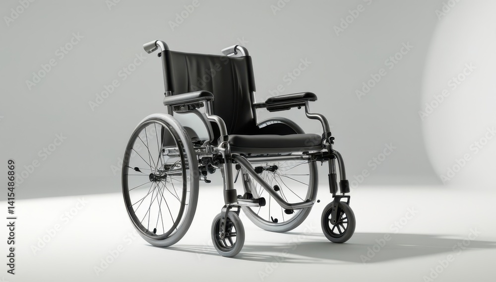 Fototapeta premium Modern Wheelchair on White Background - Medical Equipment and Accessibility