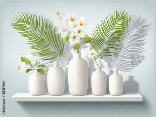 Minimalist Tropical Vibes with Soft Morning Light and Natural Shadow Background for Aesthetic Modern Branding